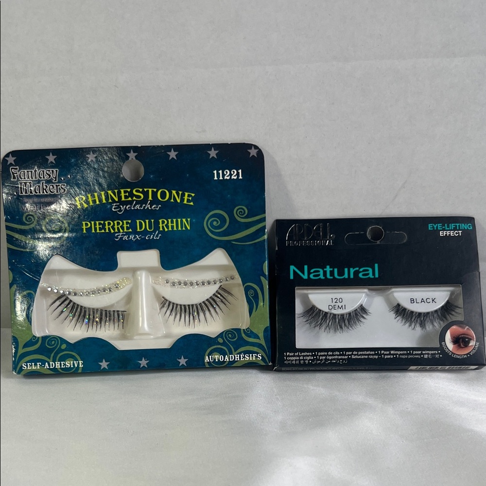 Rhinestone Eyelashes‎ & Ardell Natural Black Lashes Demi Eye-Lifting Set